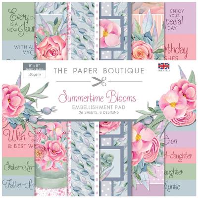 The Paper Boutique Summertime Blooms Designpapier - Embellishment Pad